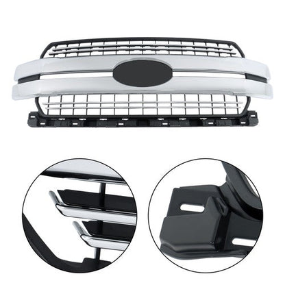 New For Ford F-150 F150 2018-20 Lariat Style Front Bumper Grille Grill Chrome