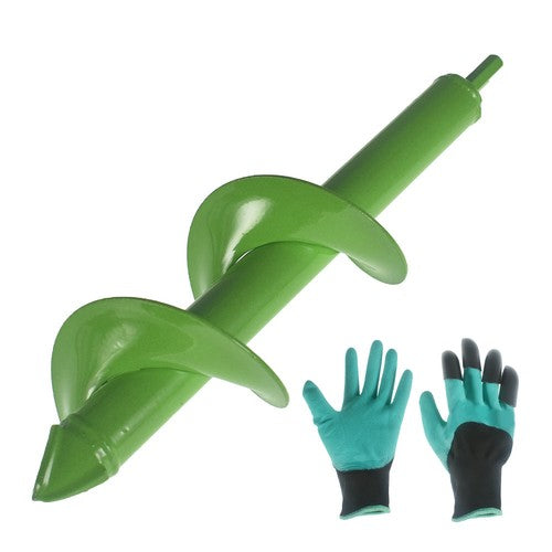 DIY Garden Auger Lime- 3"x12" Drill Bit Hole Digger With Thickened Spirals Green
