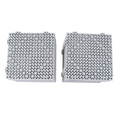 50PCS 12 x 12in Interlocking Drainage Floor Tiles Modular Interlocking Tile Gray