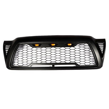 Black Plastic Front Upper Bumper Grille W/ LED For Toyota Tacoma 2005-2011