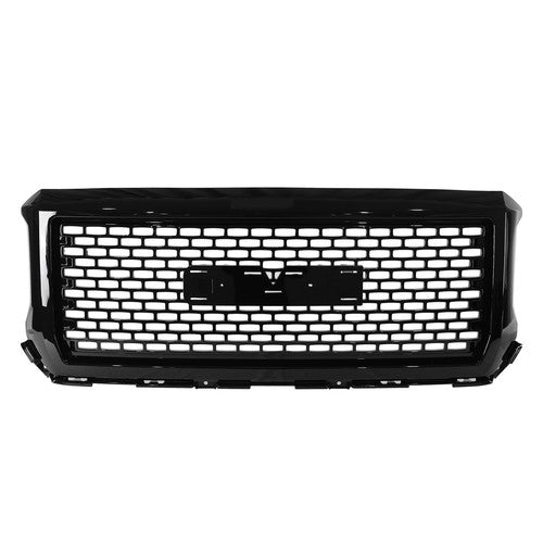 Front Bumper Grille Denali Style Gloss Black for 2014 2015 for GMC Sierra 1500