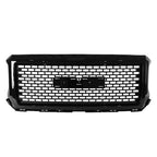 Front Bumper Grille Denali Style Gloss Black for 2014 2015 for GMC Sierra 1500