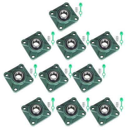 10PCS UCF205-16 Pillow Block Flange Bearing 1" Bore 4 Bolt Solid Base