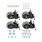 4 Pack Grey 4 Inch Swivel Caster Wheels Heavy Duty With brake