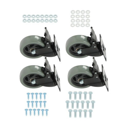 4 Pack Grey 4 Inch Swivel Caster Wheels Heavy Duty With brake