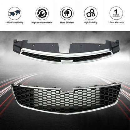 Front Upper Lower Grille Grill Black Plastic Trim For Chevrolet Cruze 2011-2014