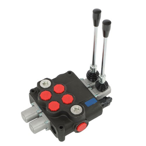 32 GPM 2 Spool 3600 PSI Hydraulic Directional Control Valve Double Acting SAE 16