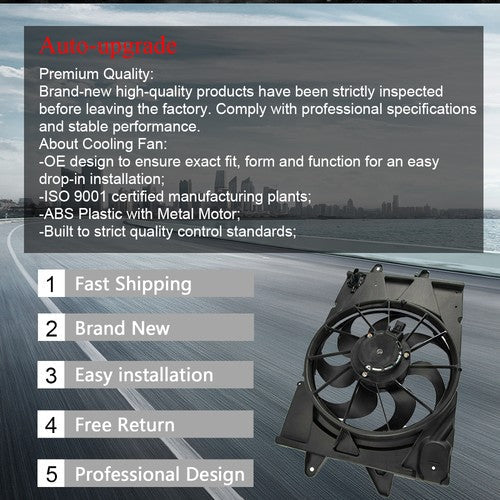 20815894 Condenser Plastic Cooling Radiator Fan Fit For 2010-17 GMC Terrain 2.4L
