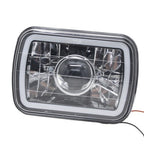 7" Inch 7X6 LED White CCFL Halo Diamond Cut Gray Lens Projector Headlights