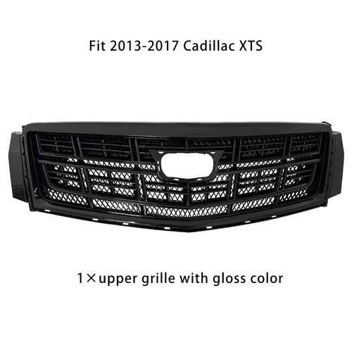 Front Bumper Black Upper Grille Lower Grill 2PCS for 2013-2017 for Cadillac XTS