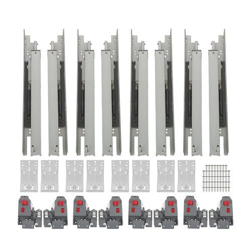 4 Pairs Undermount Drawer Slides 15 inch Undermount Soft Close Drawer Slides
