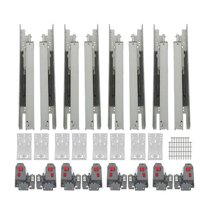 4 Pairs Undermount Drawer Slides 15 inch Undermount Soft Close Drawer Slides