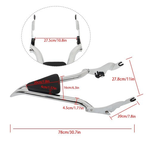 For CVO Touring Road King Glide Street Chrome 22'' Backrest Sissy Bar New