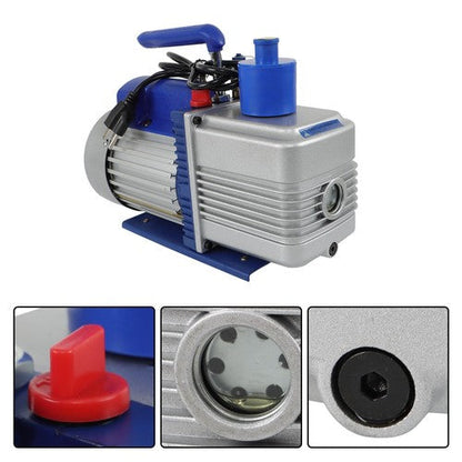 Air Vacuum Pump 110V 9.6 CFM 1 HP Singl-Stage Rotary Vane HVAC For R134a Systems