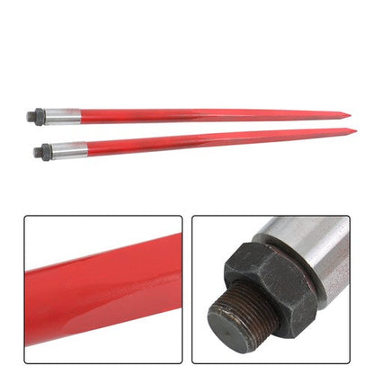 Hay Bale Spear 49" 4500 lbs Capacity Spike Fork for Tractors Loaders 2Pcs