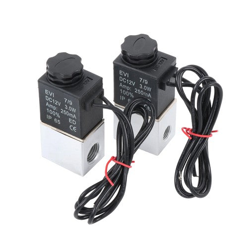 2PCS 1/4" Fast Response Electric Air Water Solenoid Valve 12V DC Normally Closed