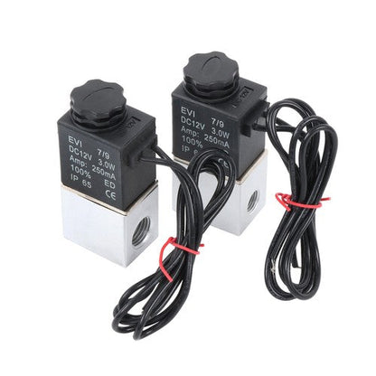 2PCS 1/4" Fast Response Electric Air Water Solenoid Valve 12V DC Normally Closed