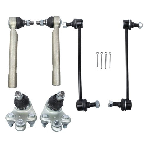 6pc Front Outer Tie Rods Ball Joint Sway Bar For Toyota Venza Lexus RX350 RX450h