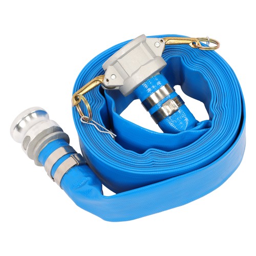 For Pool 1-1/2" x 25ft PVC Irrigation Discharge Hose With Aluminum Connectors