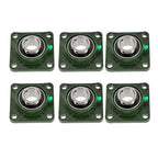(6) UCF209-28 Solid Base Pillow Block Flange Mounted Bearing 1-3/4" Bore 4 Bolt