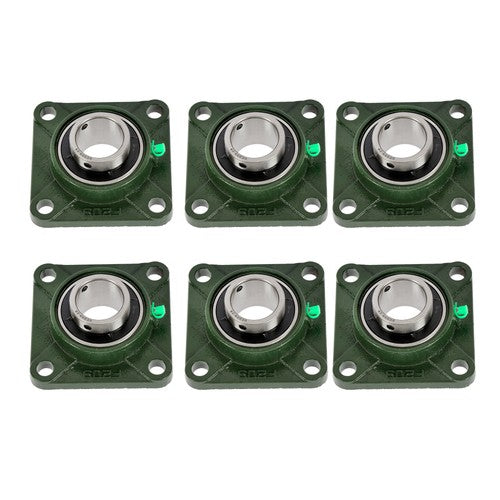 (6) UCF209-28 Solid Base Pillow Block Flange Mounted Bearing 1-3/4" Bore 4 Bolt