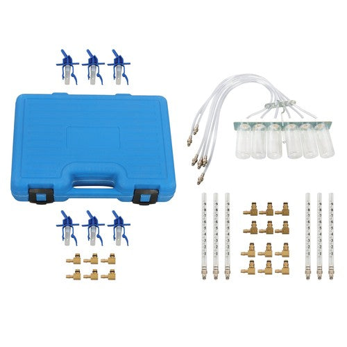 6 Cylinder Diesel Injector Flow Meter Tester Kit Common Rail Adaptor Leak Tools