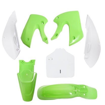 Green&White Plastic Fender Fairing Kit For KX 65 KLX 110 KLX110 DRZ110