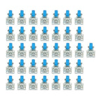 36 Pack Caster Swivel Plate On Blue Polyurethane Wheels 2" Size Wheels No Brake