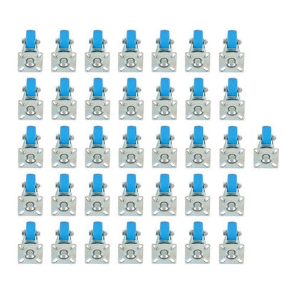 36 Pack Caster Swivel Plate On Blue Polyurethane Wheels 2" Size Wheels No Brake