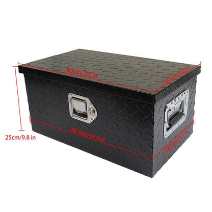 For Pickup Trailer Black Aluminum Diamond Plate 20"×12"×9.5" Tool Box w/Keys
