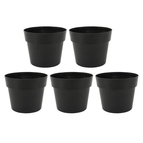 5 Pack Heavy Duty 5 Gallon Planters Plastic Nursery Pots Flower Plant Pots