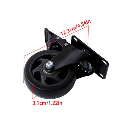 4 Inch Universal Heavy Duty Swivel Caster Wheels × 4 with Brakes Black