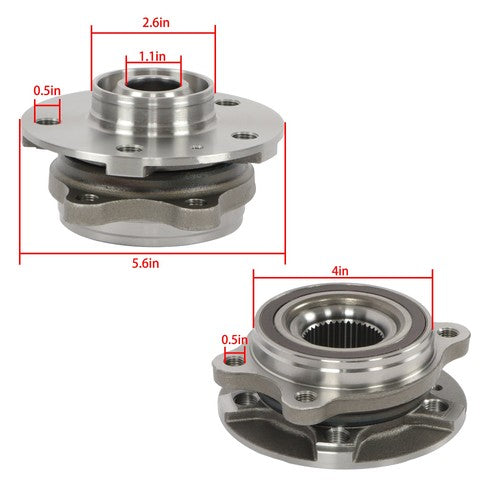 4pcs Wheel Hub Bearing Assembly Front/Rear For Audi A4 A5 A6 Q5 S4 S5 All Models