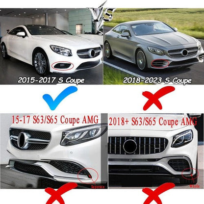 For 2015-2017 Mercedes Benz W217 S500 S550 GT Front Bumper Grille Glossy Black