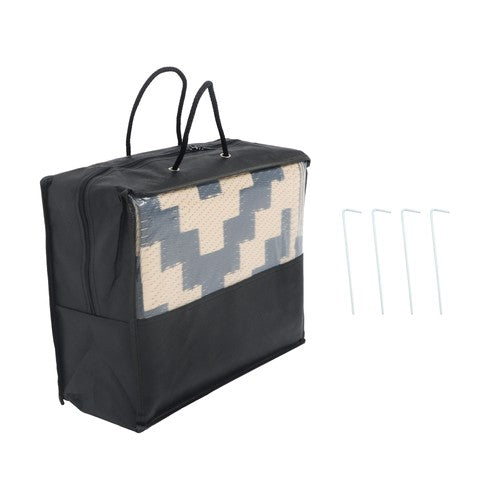Waterproof Outdoor Rug Outdoor Plastic Straw Rug 6' x 9' Black & Beige Carpet