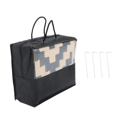 Waterproof Outdoor Rug Outdoor Plastic Straw Rug 6' x 9' Black & Beige Carpet