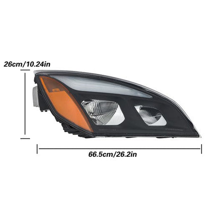 For Freightliner Cascadia Full LED Black Housing Headlights Headlamps 2018-2023