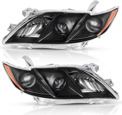Fit For Toyota Camry 2007-2009 LH+RH Headlight Replacement Black Housing