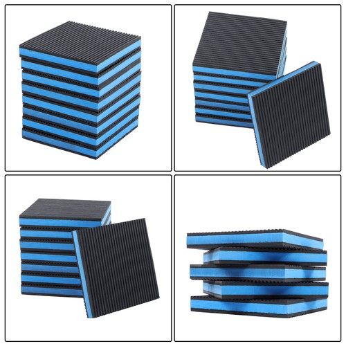8 Pack 6"x6"x7/8" Anti Vibration Pads with Ribbed Rubber & EVA Core