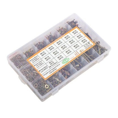 1640Pack M4 M5 M6 Stainless Steel Nuts Flat and Bolts & Lock Washers Sorting Kit