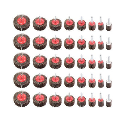40 Pack 1/4 Inch 80 Grit Cylindrical Shape Sanding Wheels 8 Sizes Flap Wheel Set