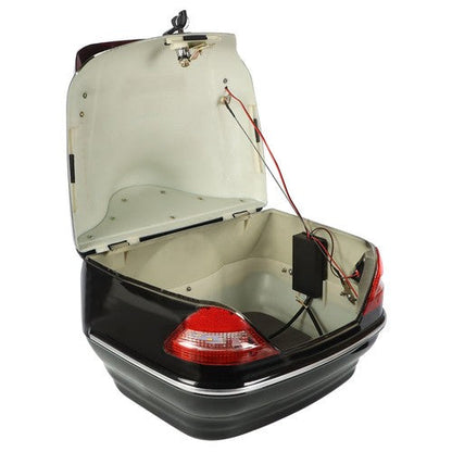 28L Universal Motorcycle Trunk Scooter Tail Box Helmet Luggage Case w/Tail Light