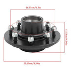 2 Sets For 8-lug 6.5" Trailer Hub Kit and Square #42 Spindles-8 Pieces/set