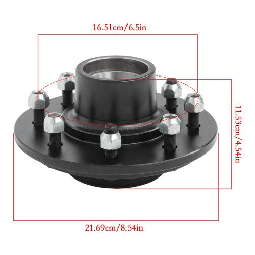 2 Sets For 8-lug 6.5" Trailer Hub Kit and Square #42 Spindles-8 Pieces/set