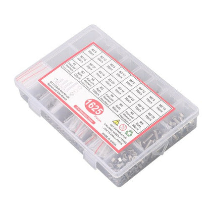 1625× M2 M3 M4 M5 Metric Screw Assortment, 304 Stainless Steel Bolts & Nuts