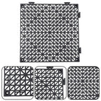50 Pack Interlocking Deck Tiles PP Drainage Tiles Floor Tiles 12 x 12 inch Black