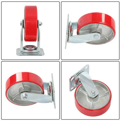 6" × 2" Tilt Casters Heavy Duty Swivel Caster Wheel 1250 Lbs Industrial Casters