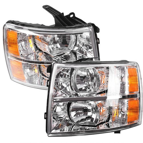 Left+Right Side Headlights For Chevy Silverado1500 2500 3500 2007-2014 Headlamps