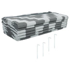 9x12ft Waterproof Outdoor Rug Outdoor Plastic Straw Rug For Camping Gray White