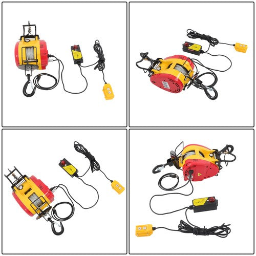 1100lbs 500kg 2in1 Portable Electric Hoist Winch Wire & Wireless Remote Control